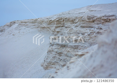 Close-up dunes of white sand in the desert Close-up dunes of white sand in the desert 121486350