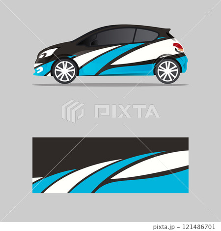 wrapping car decal wavy design vector 121486701