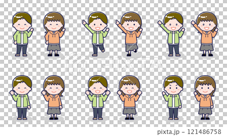 Teenage boys and girls in casual clothes 02 121486758