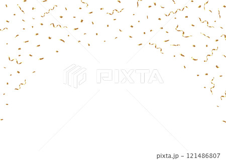 ゴールドの紙吹雪のベクターイラスト 金色の紙吹雪のフレーム 121486807