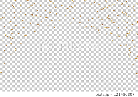 ゴールドの紙吹雪のベクターイラスト 金色の紙吹雪のフレーム 121486807
