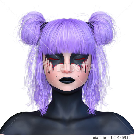 ホラーメイクアップの女性 121486930