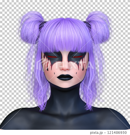 ホラーメイクアップの女性 121486930