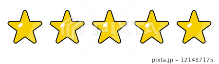 五つ星評価のイラスト 五つ星評価のイラスト 121487175