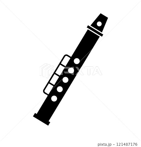 フルートのシルエット フルートのシルエット 121487176