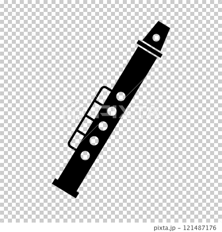 フルートのシルエット フルートのシルエット 121487176