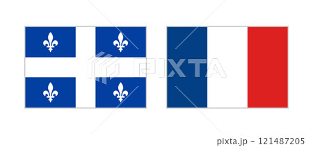 ケベック州の旗とフランス国旗のアイコンセット ケベック州の旗とフランス国旗のアイコンセット 121487205