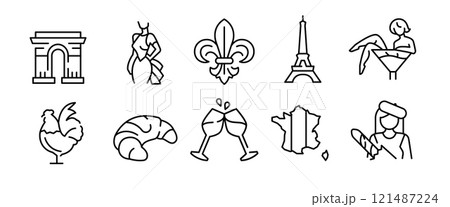 France Icons Set 121487224