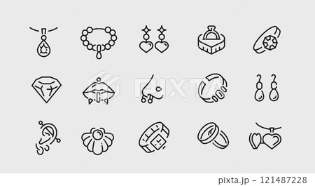 Jewelry Icons Set 121487228
