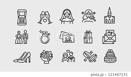 Wedding Icon Set Wedding Icon Set 121487231