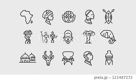 Africa Icons Set Africa Icons Set 121487272