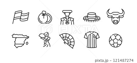 Spain Icons Set Spain Icons Set 121487274