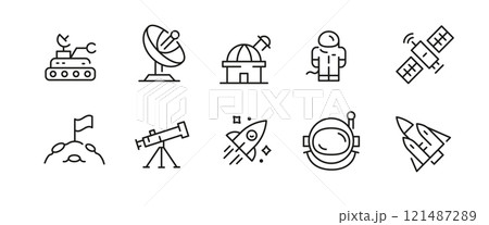 Astronautics Icons Set 121487289