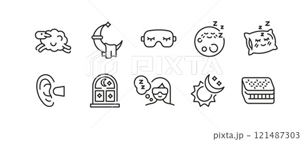 Sleep icons set 121487303