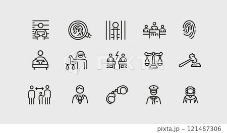 Law and Justice Icons Set 121487306