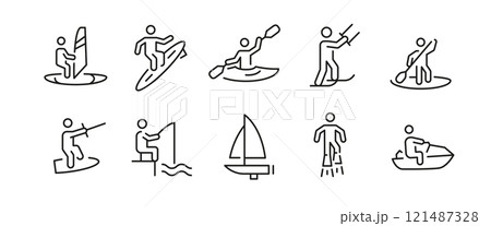 Water Sports Icons Set Water Sports Icons Set 121487328