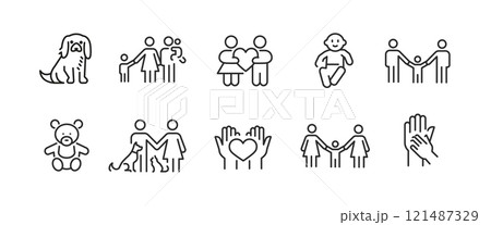 Partnership and Love Icon Set Partnership and Love Icon Set 121487329