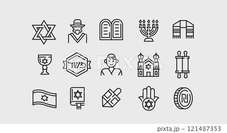 Israel icons Set 121487353