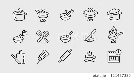 Cooking Icons Set Cooking Icons Set 121487380