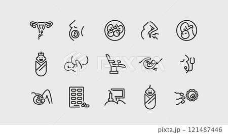 Pregnancy Icons Set 121487446