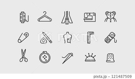 Sewing Icons Set Sewing Icons Set 121487509