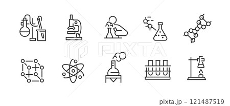 Chemistry Laboratory Icons Set Chemistry Laboratory Icons Set 121487519