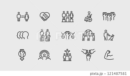Diversity and Equality Icon Set Diversity and Equality Icon Set 121487581