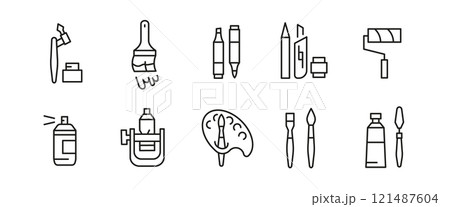 Art and Painting Icons Set 121487604