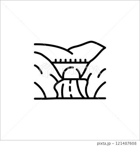 Valley with Bridge icon 121487608