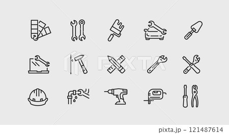 Repair Tool Icons Set Repair Tool Icons Set 121487614