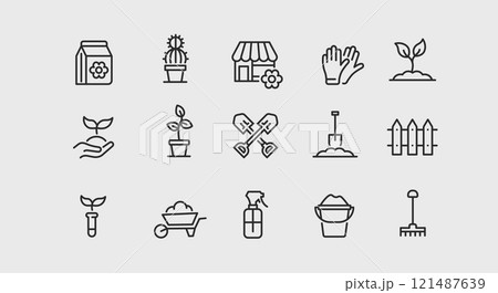 Gardening Icon Set 121487639
