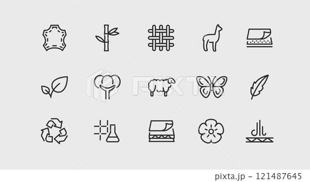 Fabric Materials Icon Set Fabric Materials Icon Set 121487645