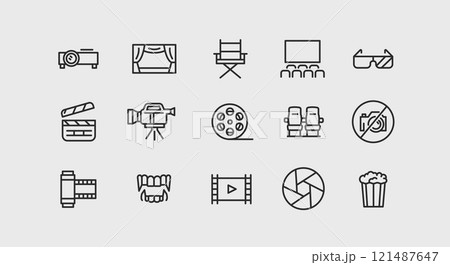 Cinema Icons Set Cinema Icons Set 121487647