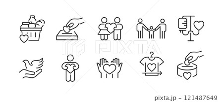 Charity Icons Set Charity Icons Set 121487649