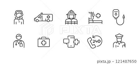 Emergency Services Icon Set Emergency Services Icon Set 121487650