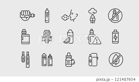 Vaping icons set  121487654