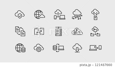 Cloud Computing Icons Set 121487660