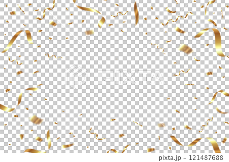 金色五彩紙屑框架的向量圖解 121487688