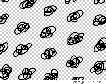 落書き風のモヤモヤ模様背景　憂うつ・埃・ぐちゃぐちゃ 121487947