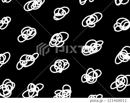 手描きの可愛いモヤモヤ背景　憂うつ　埃　ぐちゃぐちゃ 121488011