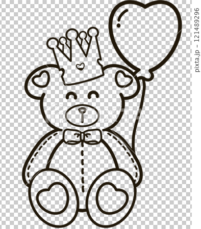 Minimalist Outline Drawing of a babe bear Elegant Design set, Cute hand drawn. 121489296
