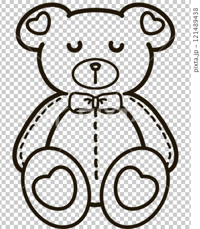 Minimalist Outline Drawing of a babe bear Elegant Design set, Cute hand drawn. 121489438