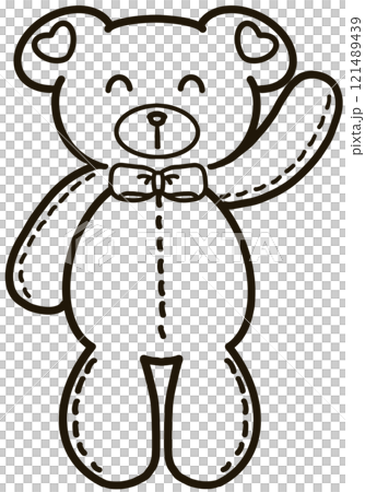 Minimalist Outline Drawing of a babe bear Elegant Design set, Cute hand drawn. 121489439