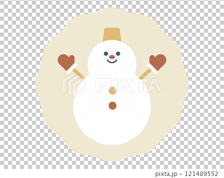手繪風格可愛的雪人插畫 手繪風格可愛的雪人插畫 121489552