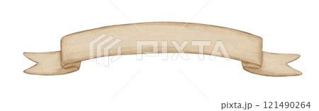 Ribbon on isolated background. Hand drawn banner in neutral color. Ribbon on isolated background. Hand drawn banner in neutral color. 121490264