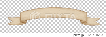 Ribbon on isolated background. Hand drawn banner in neutral color. Ribbon on isolated background. Hand drawn banner in neutral color. 121490264