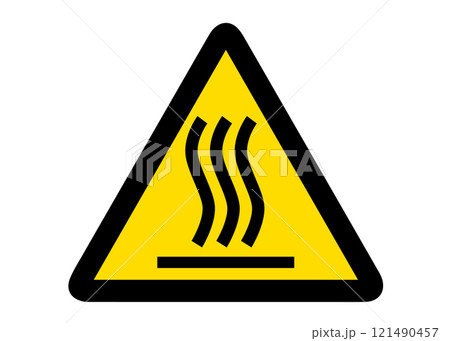 表面高温注意 警告標識 ピクトグラムのイラスト 表面高温注意 警告標識 ピクトグラムのイラスト 121490457