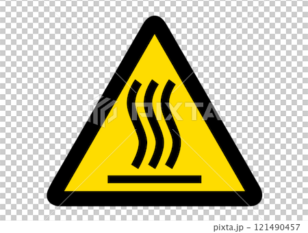 表面高温注意 警告標識 ピクトグラムのイラスト 表面高温注意 警告標識 ピクトグラムのイラスト 121490457