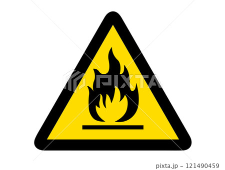 発火注意 警告標識 ピクトグラムのイラスト 121490459