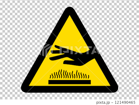 High temperature caution, danger, warning sign, pictogram illustration High temperature caution, danger, warning sign, pictogram illustration 121490465